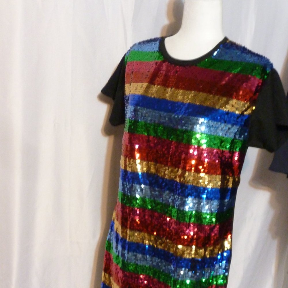 Sequin FSL ApparelShort Sleeves Mini Dress/Tunic